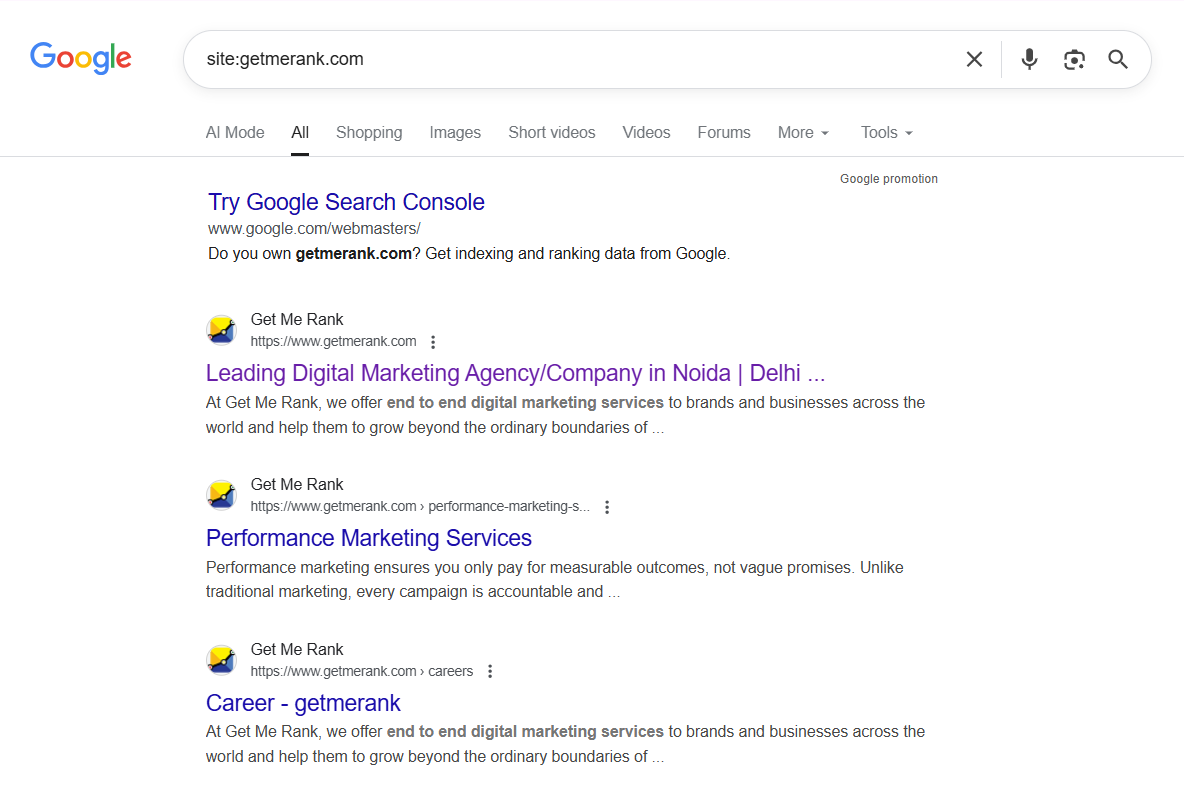 within google search